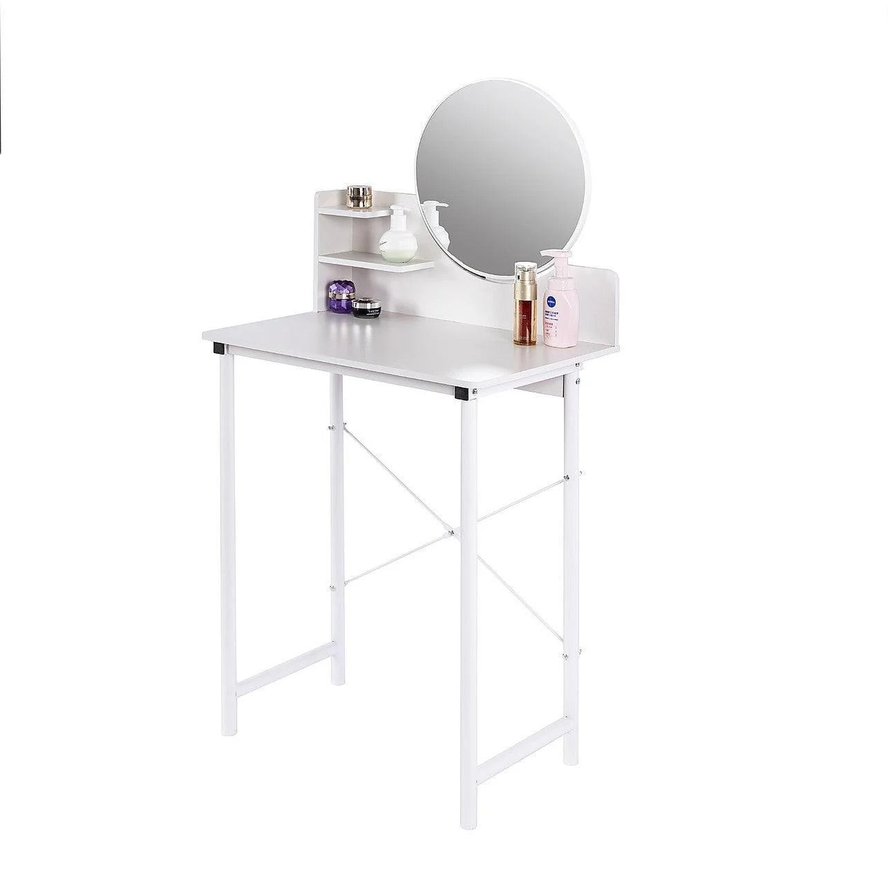 White Dressing Table with Mirror – Makeup Vanity Desk