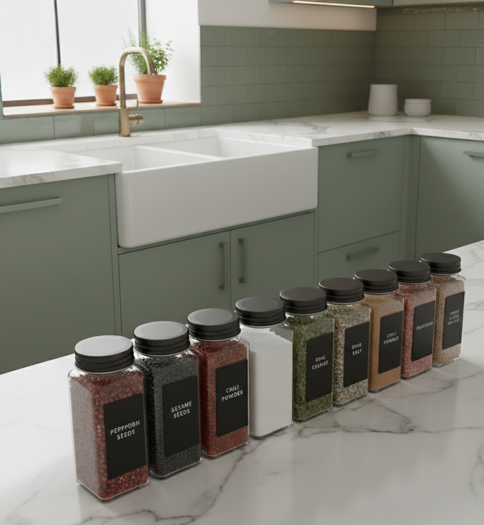 Eden Nest 12-Pack 120ml Glass Spice Jars with Airtight Lids