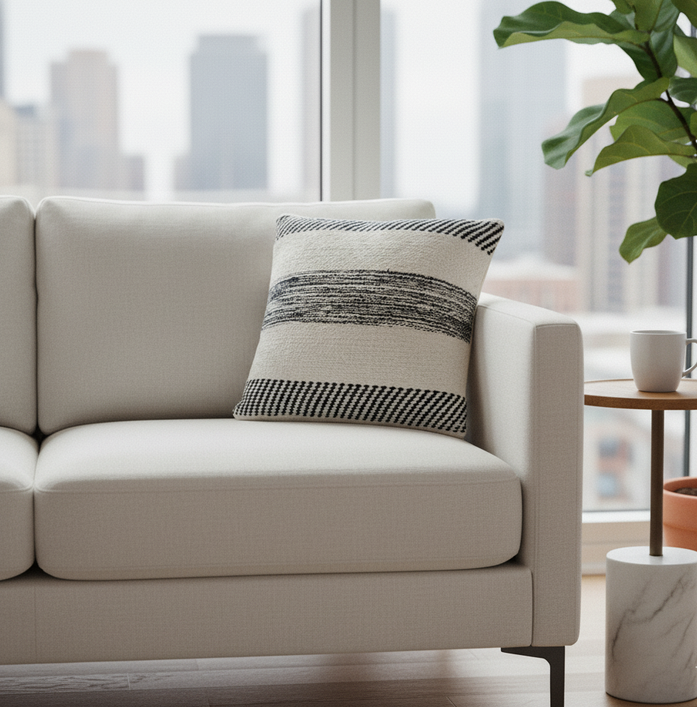 Eden Nest Woven Striped Cushion Cover