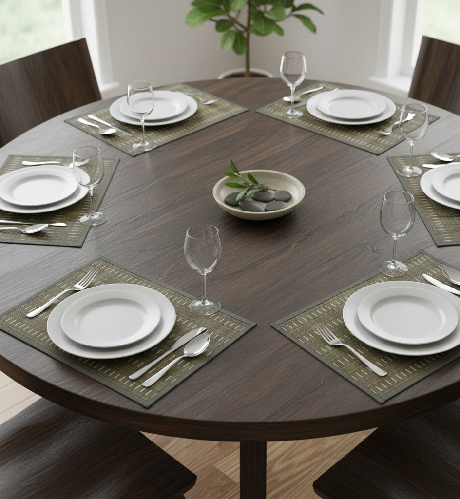 Eden Nest 6-Pack Streak Bamboo Table Placemats - 30 x 45 cm