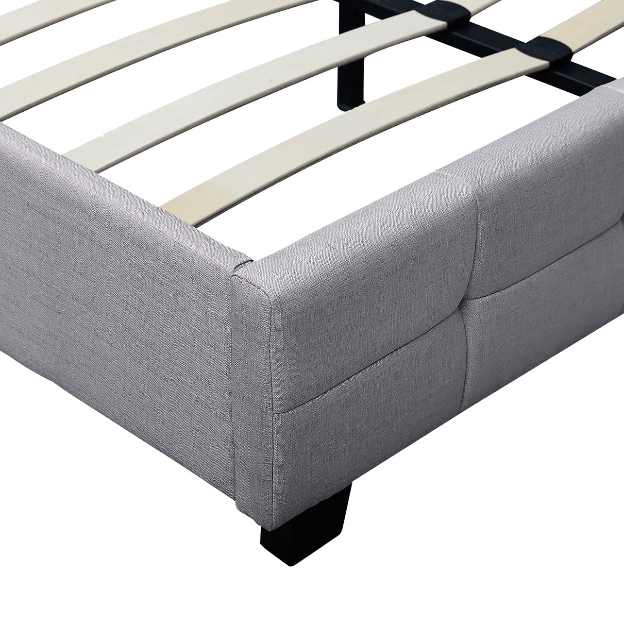Deluxe Upholstered Bed Frame with Headboard & Slats