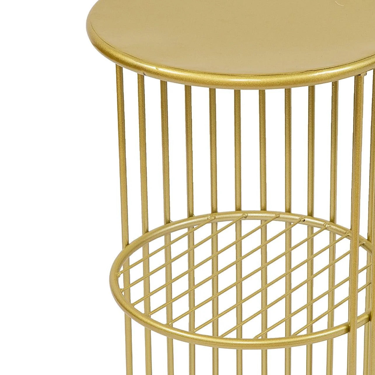 Round Side Table – Gold Multifunctional Bedside & Lounge Table