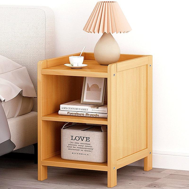 Bamboo Bedside Table – Drawer Nightstand with Open Shelf