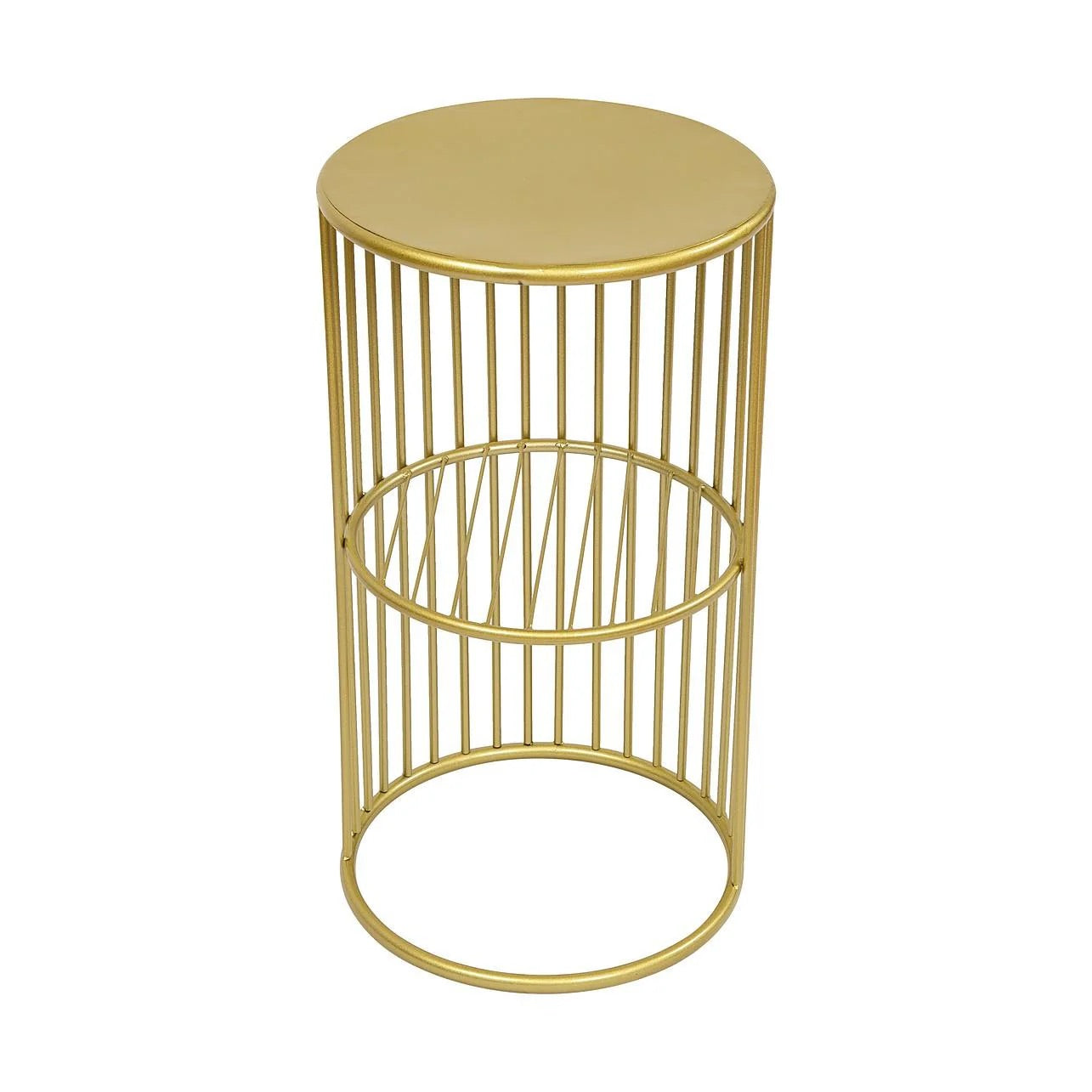Round Side Table – Gold Multifunctional Bedside & Lounge Table