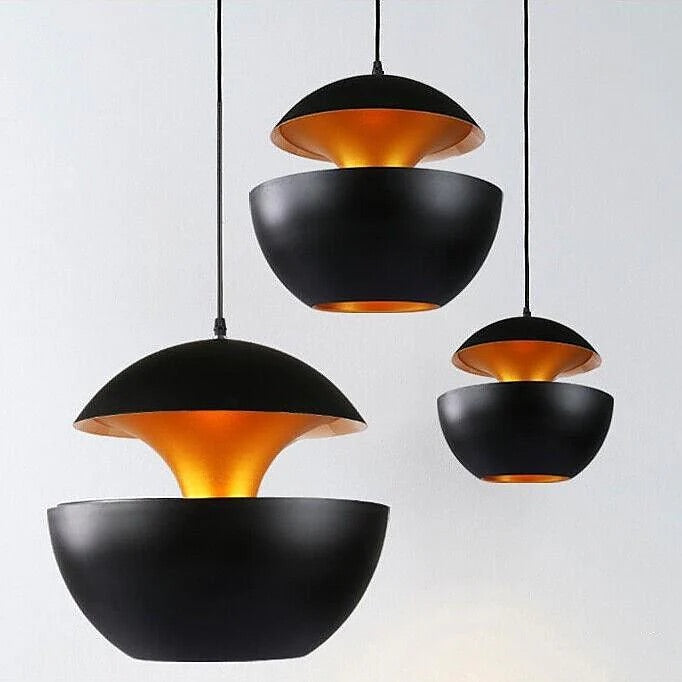 Modern LED Pendant Lamp with Copper Interior