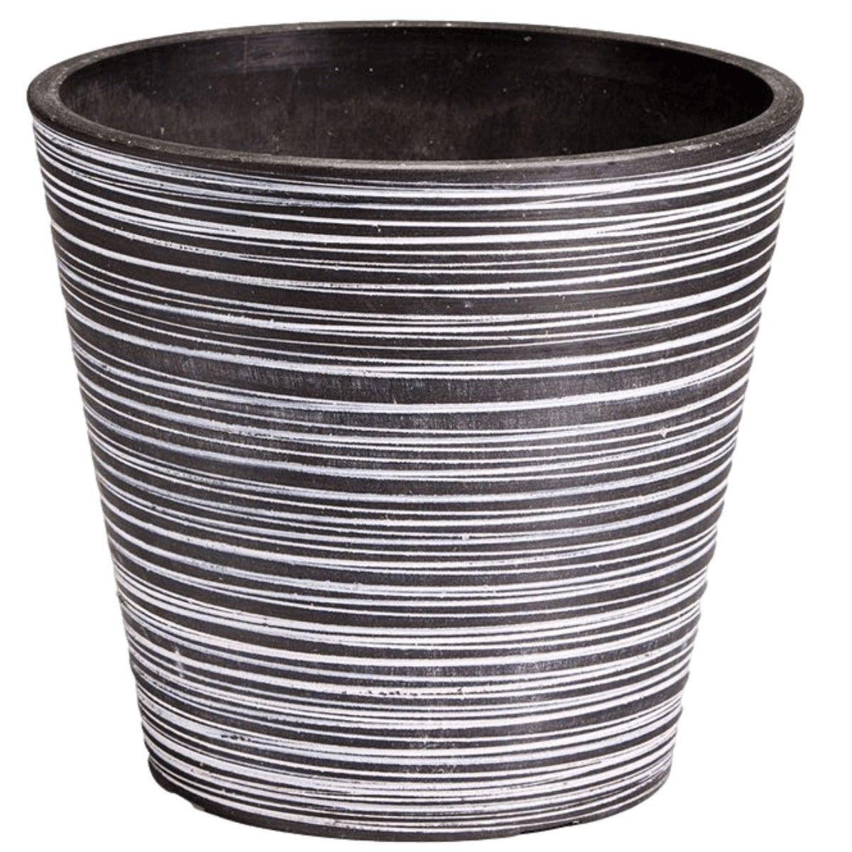 Eden Nest Black And White Engraved Pot 17cm Decorative