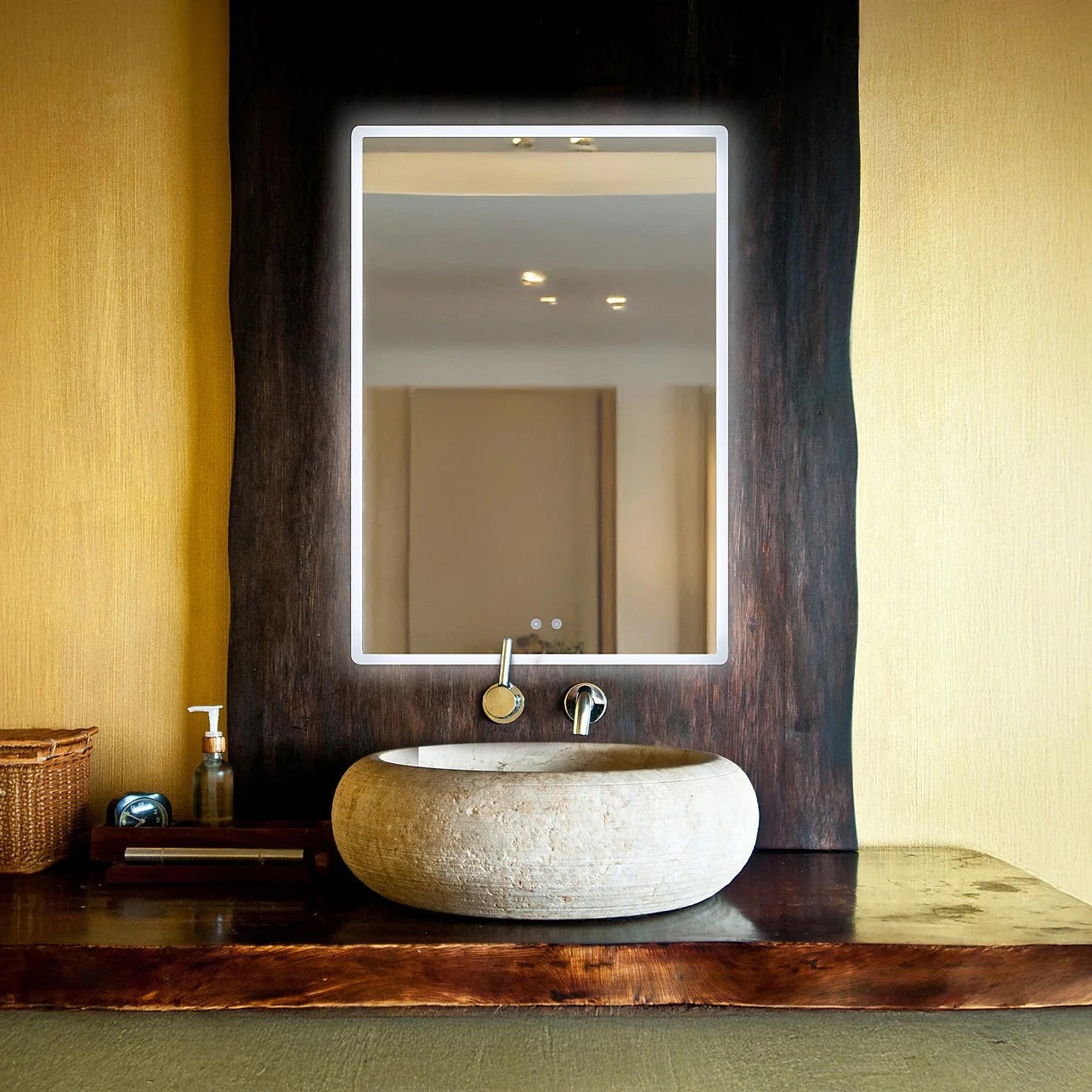 Smart LED Bathroom Mirror – with Anti-Fog & Dimmable Lights