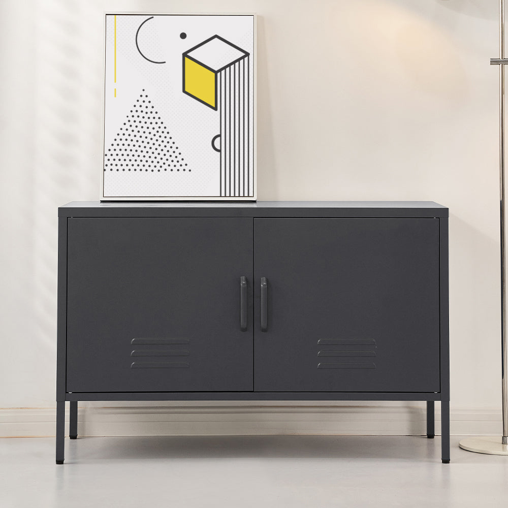 Eden Nest Buffet Sideboard Metal Cabinet Base Charcoal