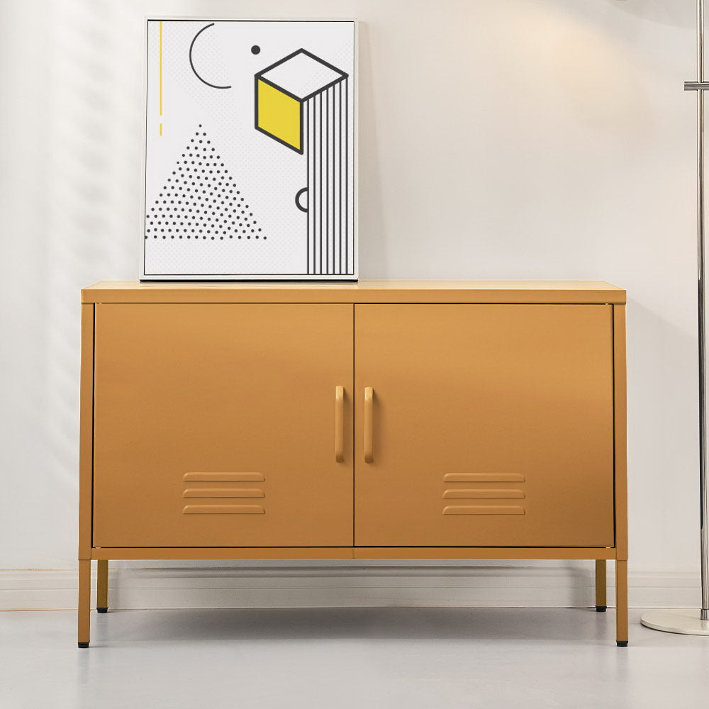 Eden Nest Buffet Sideboard Metal Cabinet Base Yellow