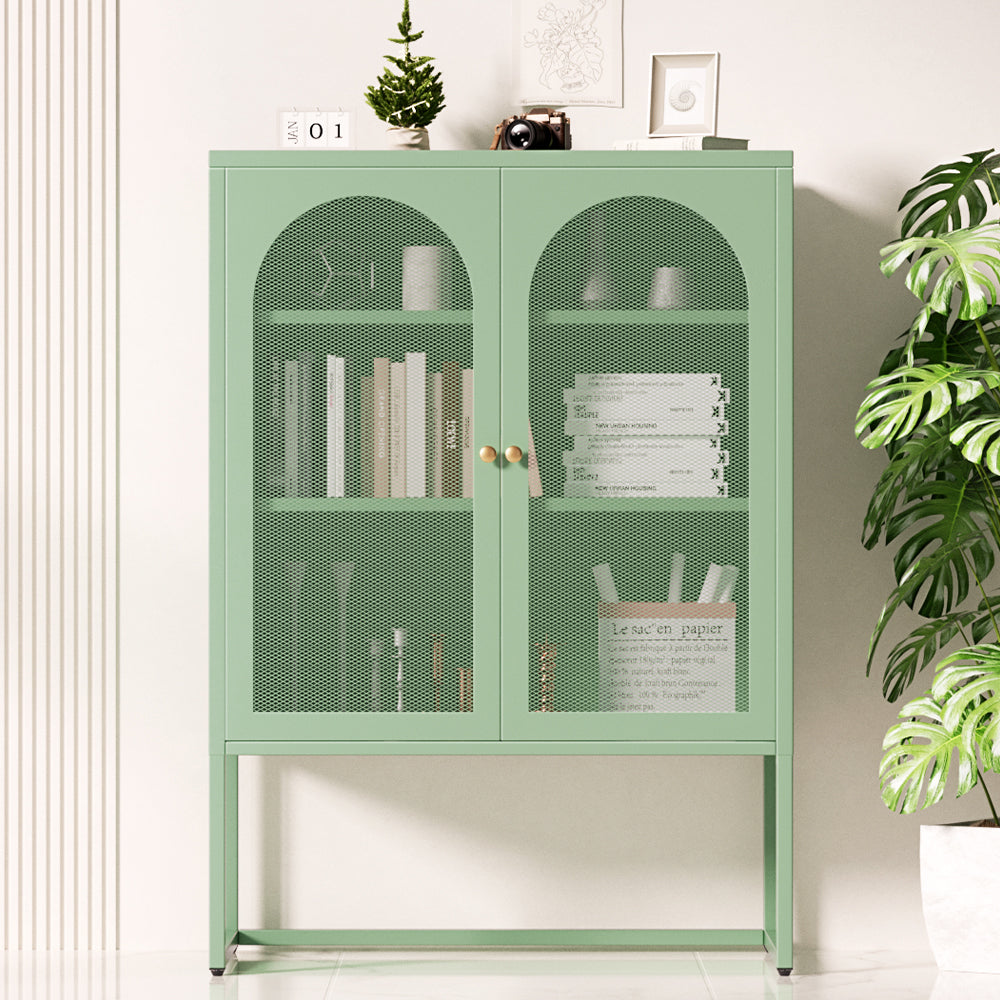 Eden Nest Elma Buffet Sideboard Metal Cabinet Green
