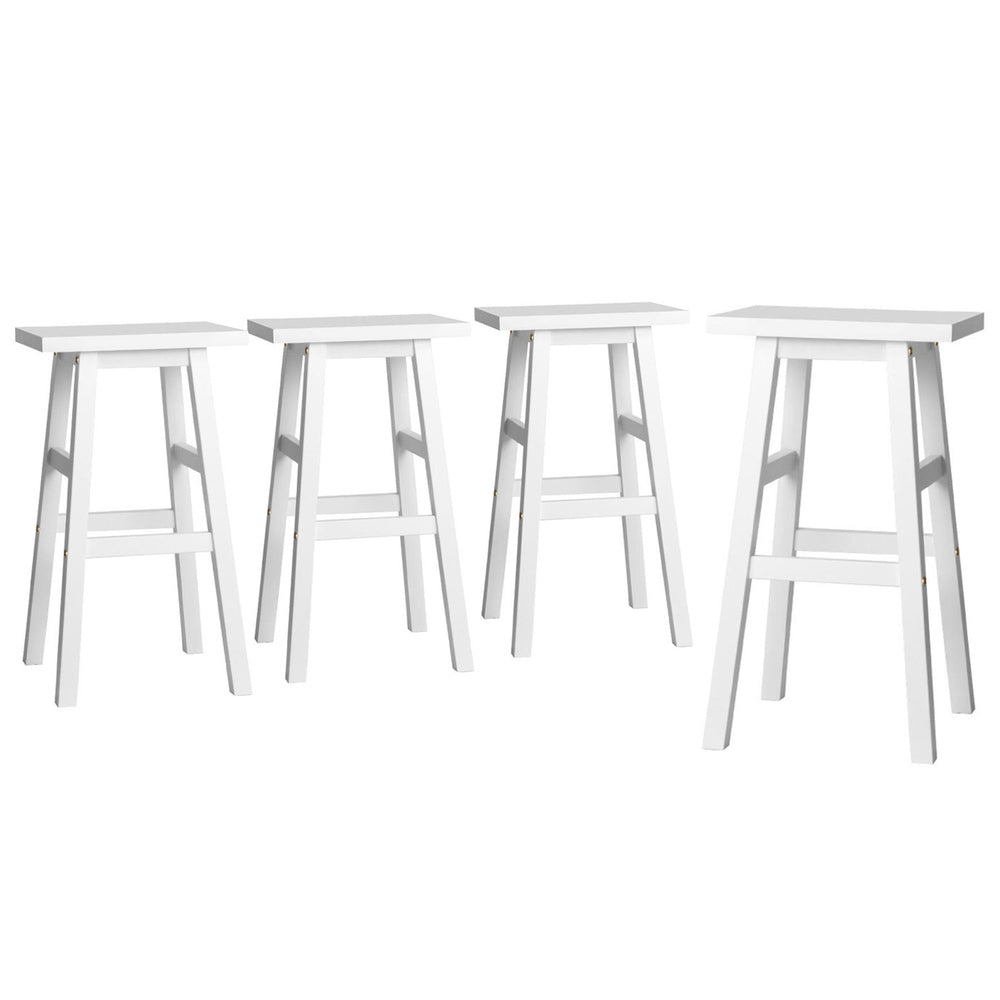 Eden Nest Baden Saddle Seat Bar Stool Set of 4 White 66.5 cm Height