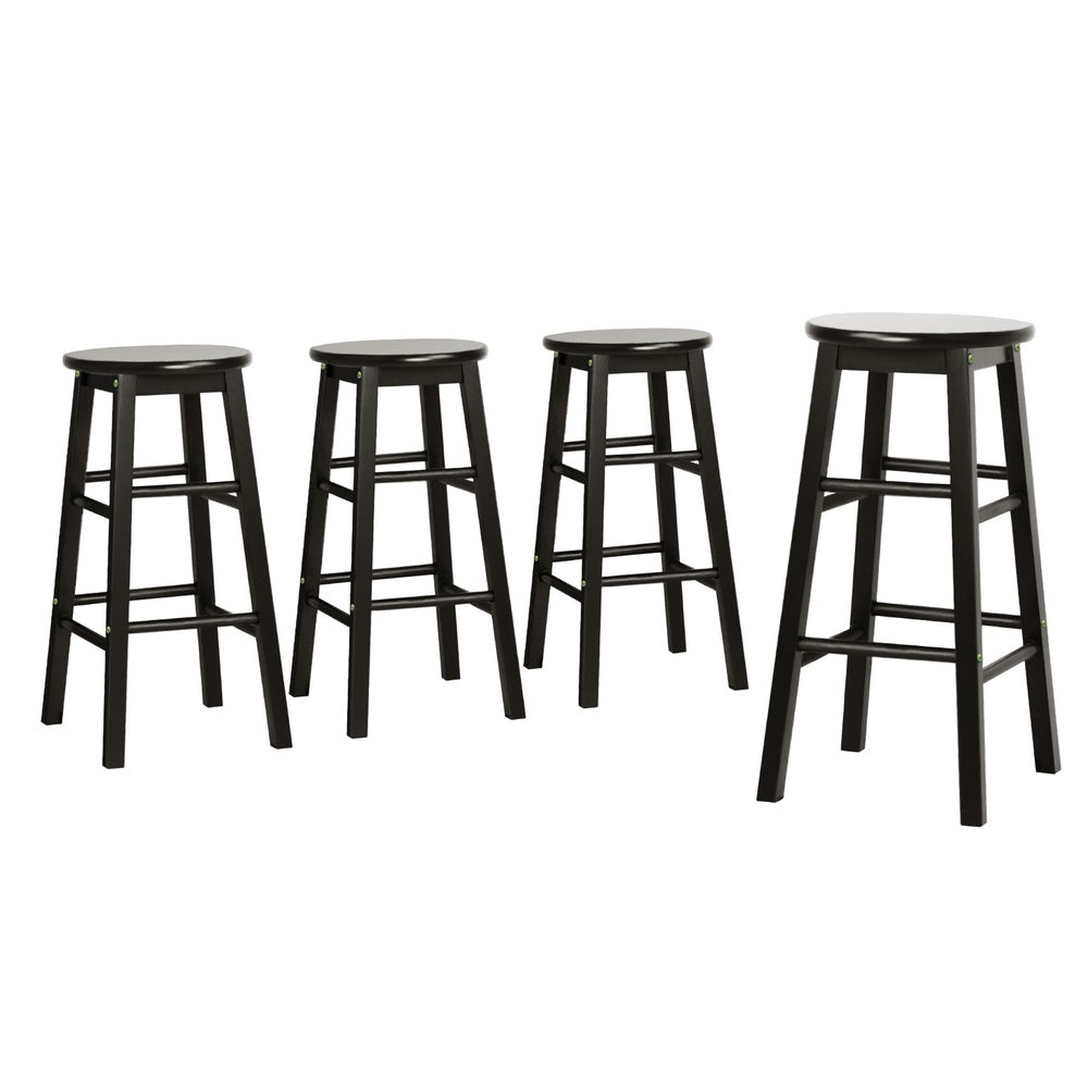 Eden Nest Marley Bar Stool Set of 4 Black 61 cm Height