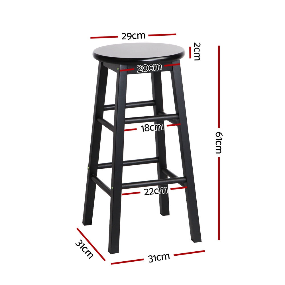 Eden Nest Marley Bar Stool Set of 4 Black 61 cm Height