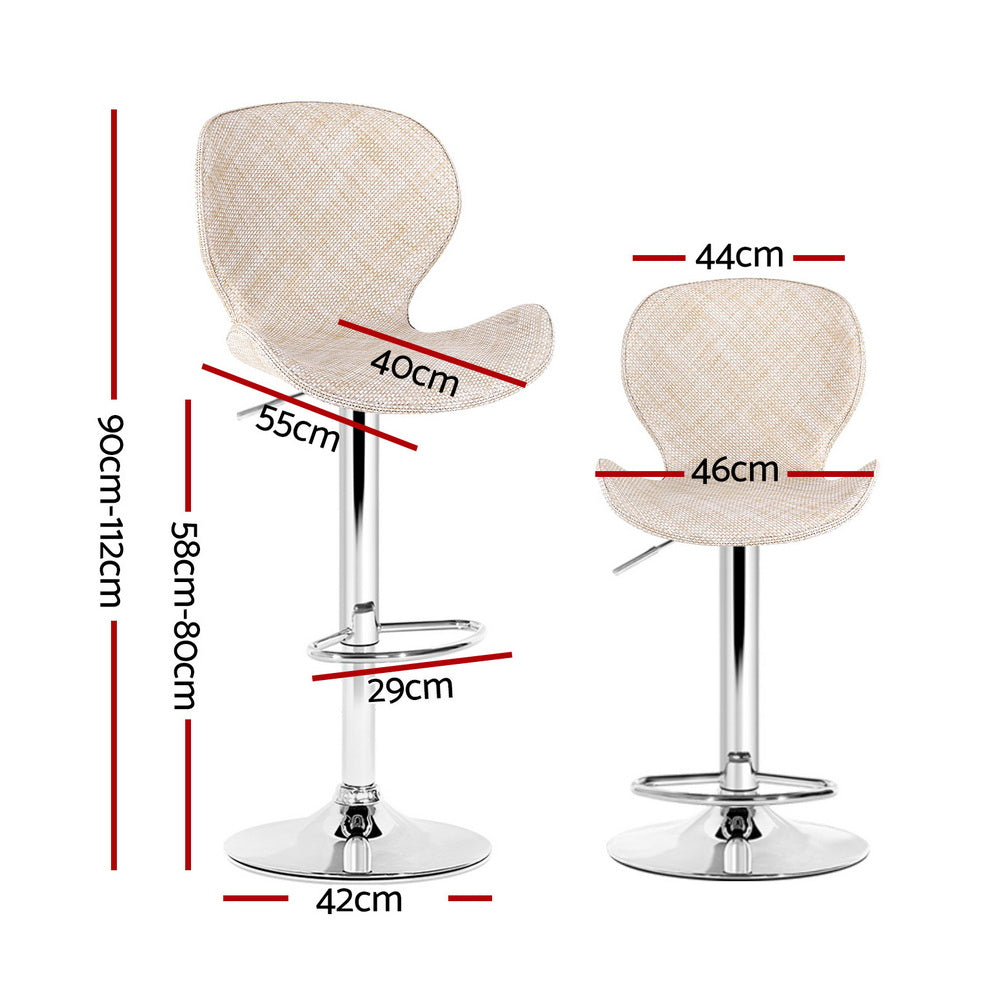 Eden Nest Ergonomic PE Rattan Bar Stools Set of 2