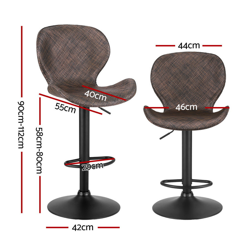 Eden Nest Ergonomic PE Rattan Bar Stools – Set of 2
