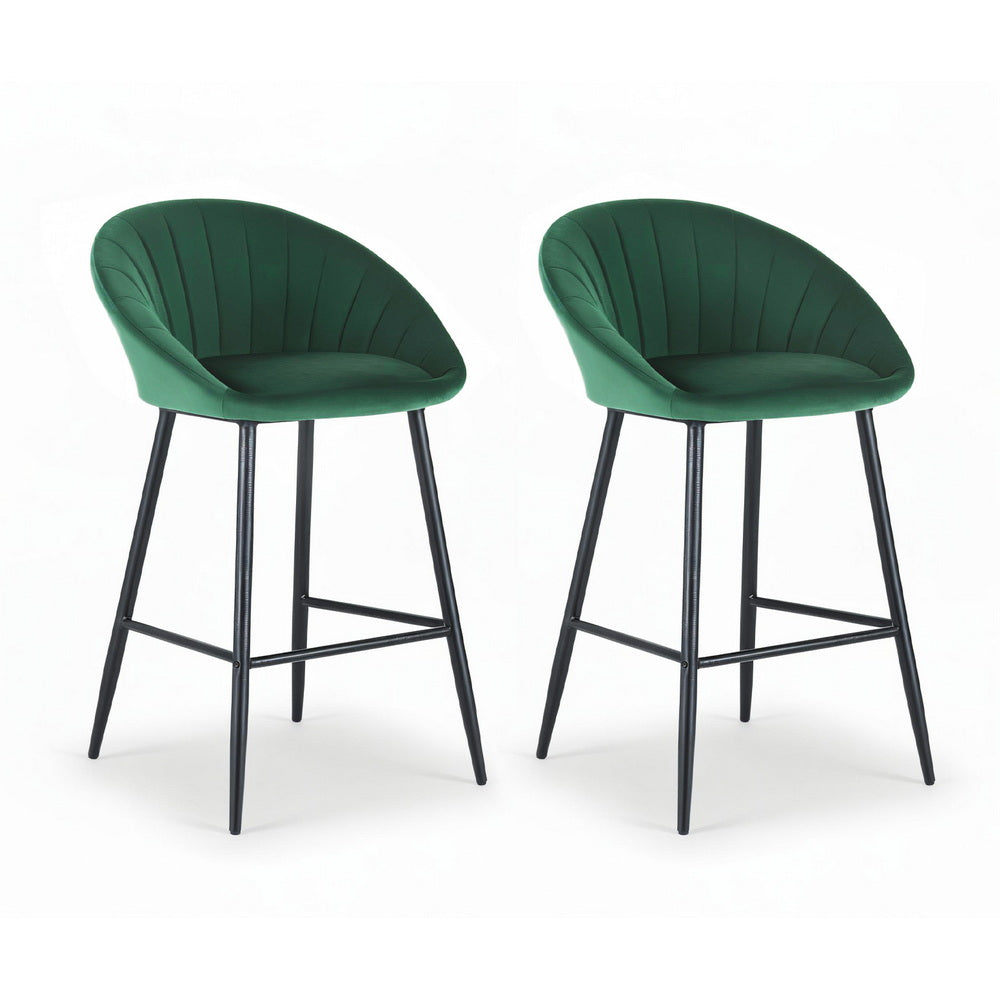 Eden Nest Velvet Bar Stools – Set of 2