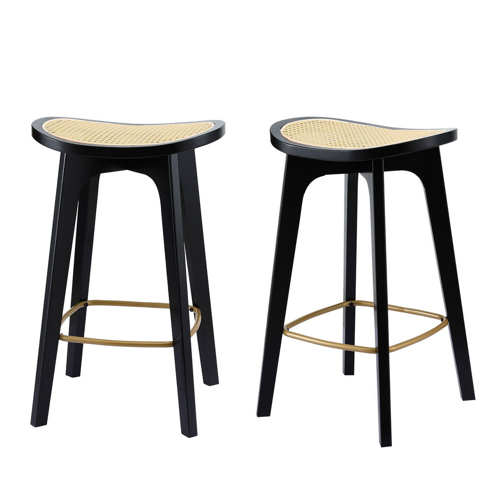 Eden Nest Backless Rattan Bar Stools Set of 2