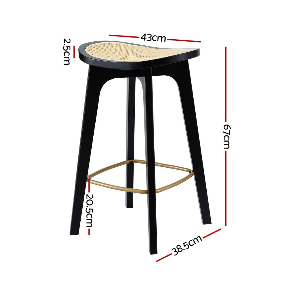 Eden Nest Backless Rattan Bar Stools Set of 2