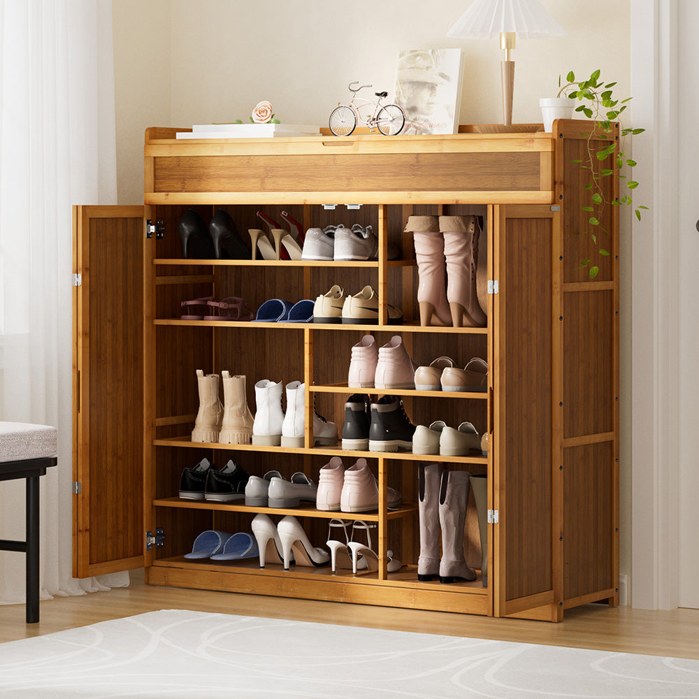 Eden Nest Bamboo Shoe Rack Cabinet 30 Pairs Storage Cupboard