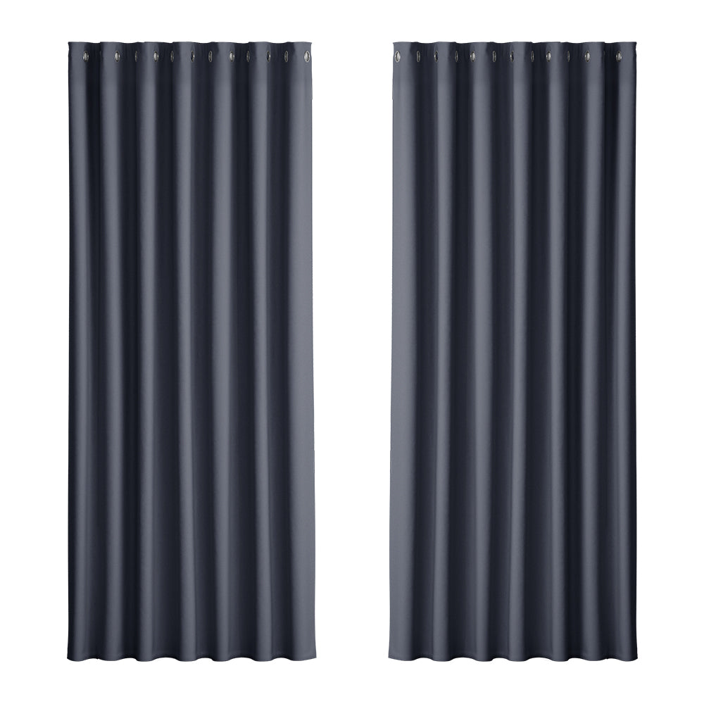 Eden Nest 2X Blockout Curtains Eyelet 240x230cm Charcoal