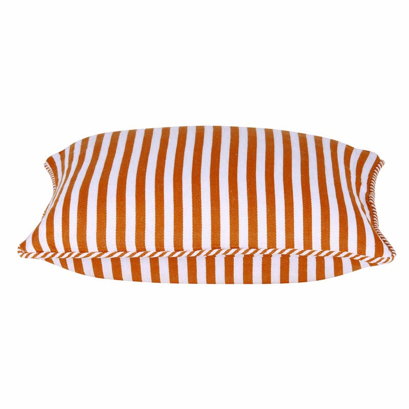 Striped Cotton Cushion Cover, Orange and White, 40x40cm