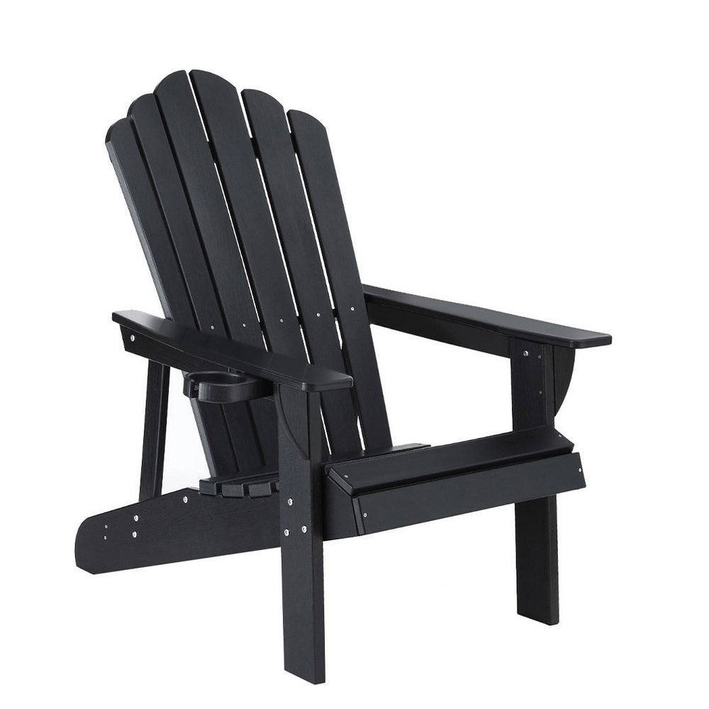 Eden Nest Outdoor HDPE Adirondack Beach Chair Black