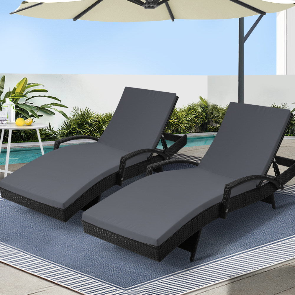 Eden Nest Sun Lounge Wicker Lounger Outdoor Patio Chair