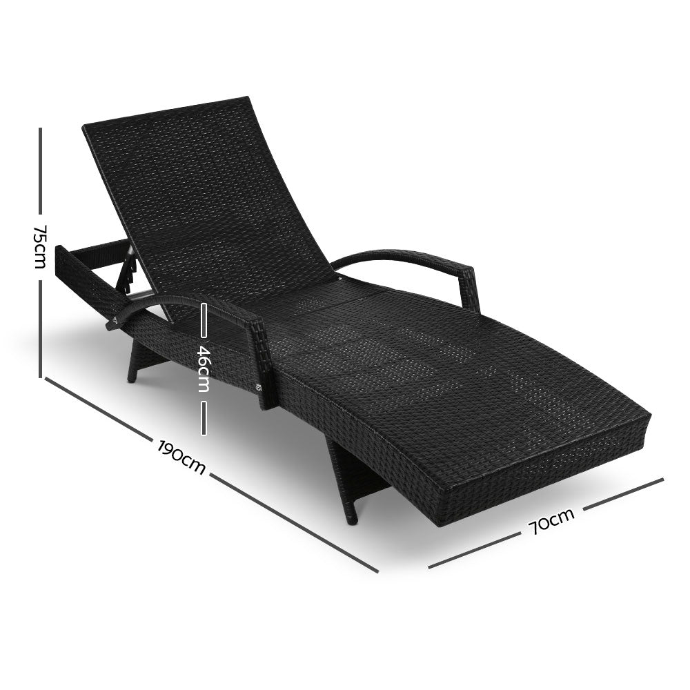 Eden Nest Sun Lounge Wicker Lounger Outdoor Patio Chair