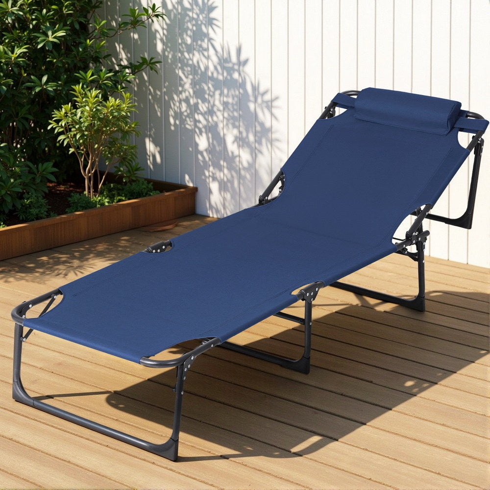 Eden Nest Sun Lounger Folding Beach Chair For Outdoor