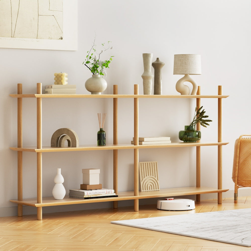 Eden Nest 3 Tier Pine Wood Bookshelf Display Shelf Unit