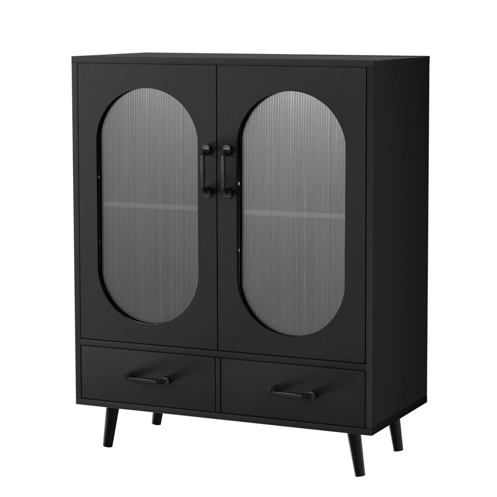 Eden Nest Buffet Sideboard With Double Doors Black