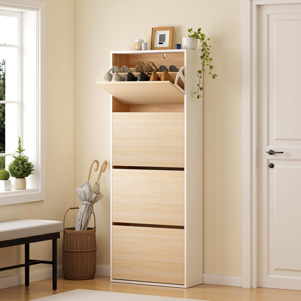 Eden Nest Shoe Cabinet 24 Pairs Drawers Adjustable Shelves