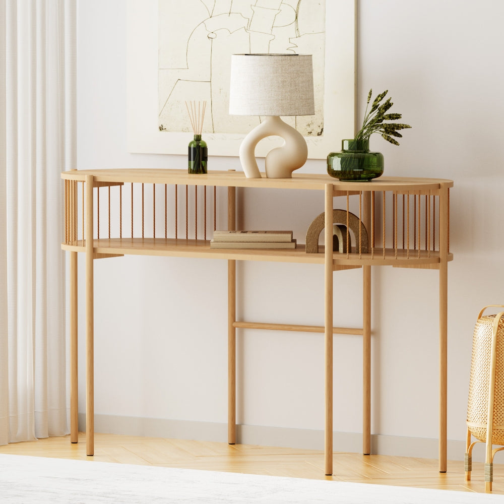 Eden Nest Console Table 124cm Pine With Rope Bar Detailing