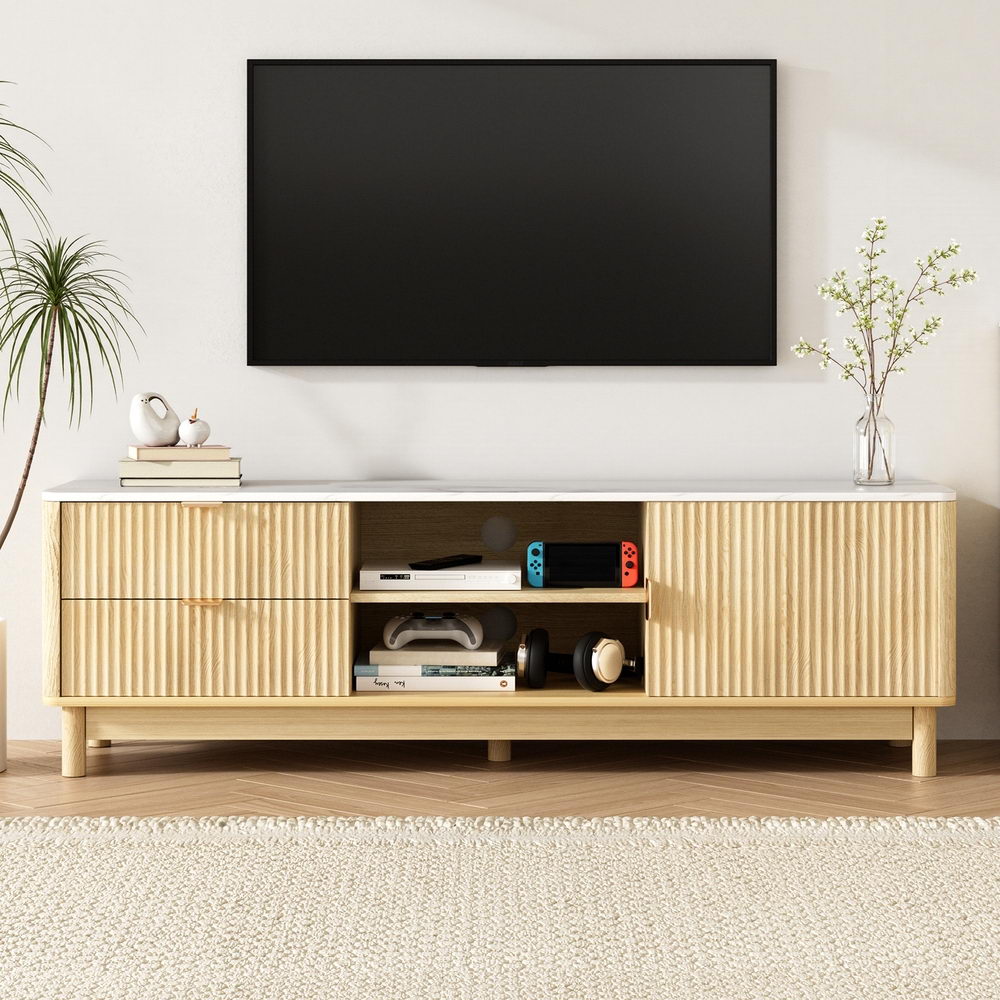 Eden Nest Pine TV Unit 150cm With Drawers And Shelves