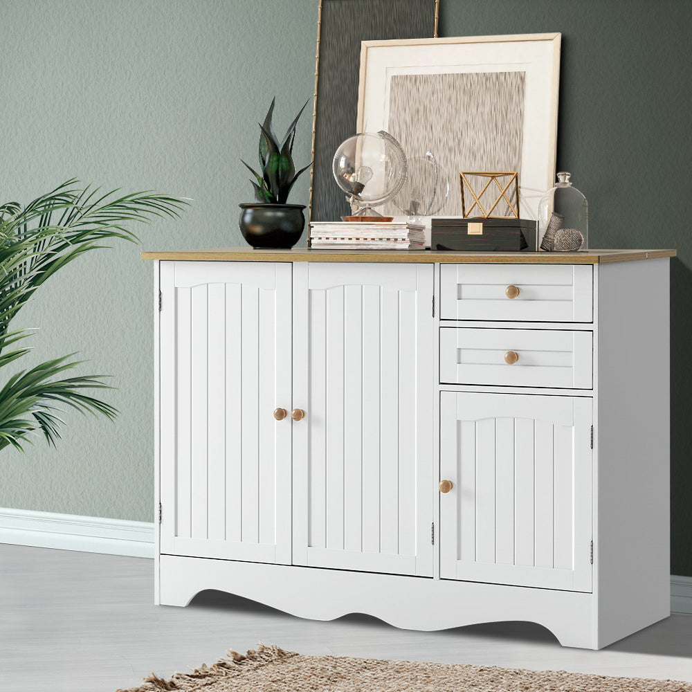 Eden Nest Buffet Sideboard 3 Doors Berne White Cabinet