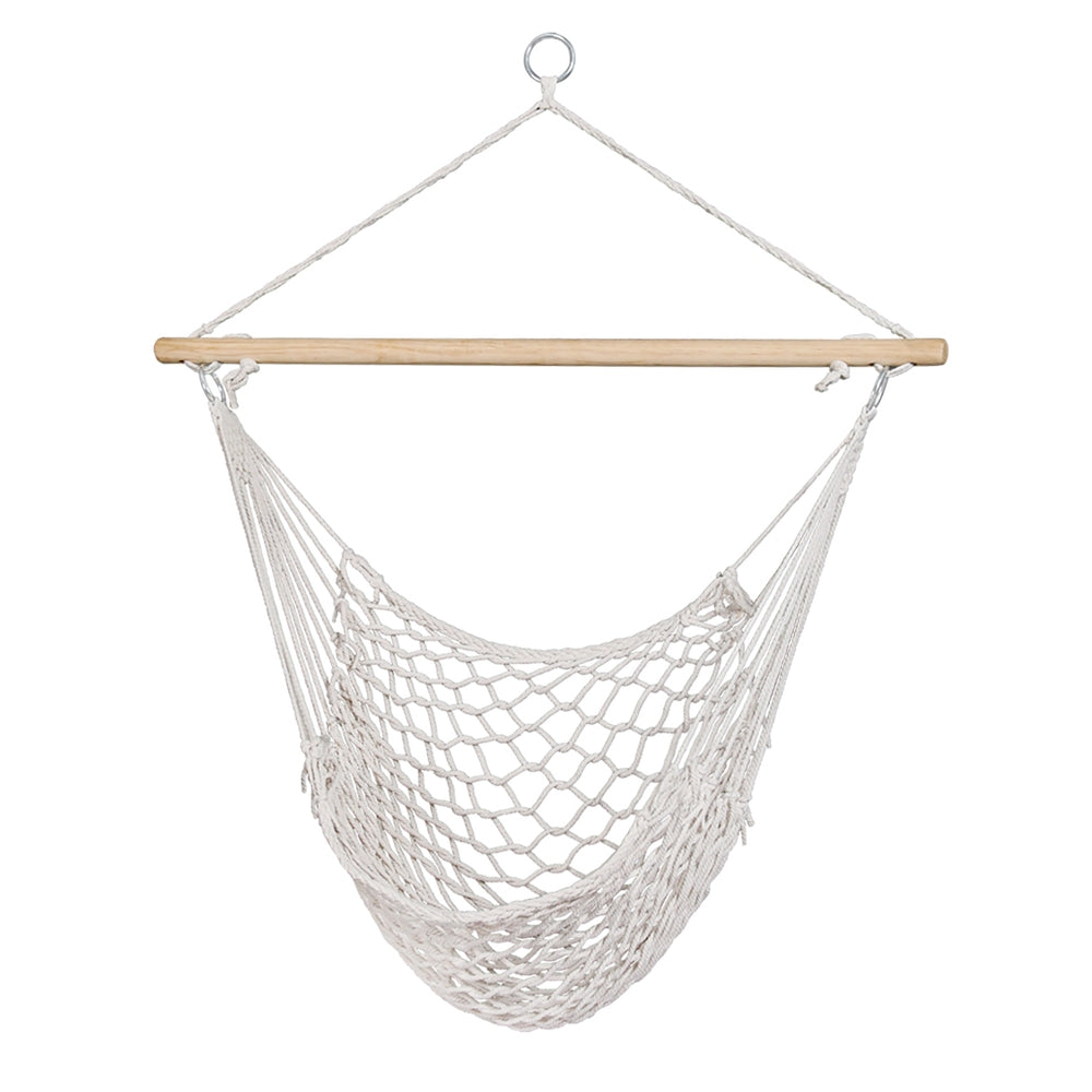 Eden Nest Hammock Chair Outdoor Hanging Cream Mesh Lounge