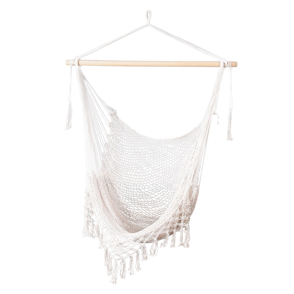 Eden Nest Hammock Chair Swing Camping Mesh Cream Relax