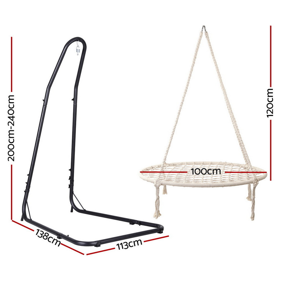Eden Nest Outdoor Hammock Hanging Chair With Steel Stand
