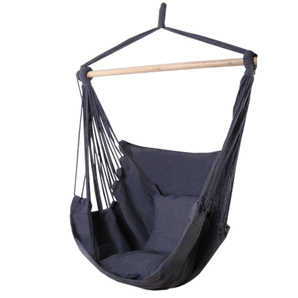 Eden Nest Outdoor Camping Hammock Chair Grey Cushion