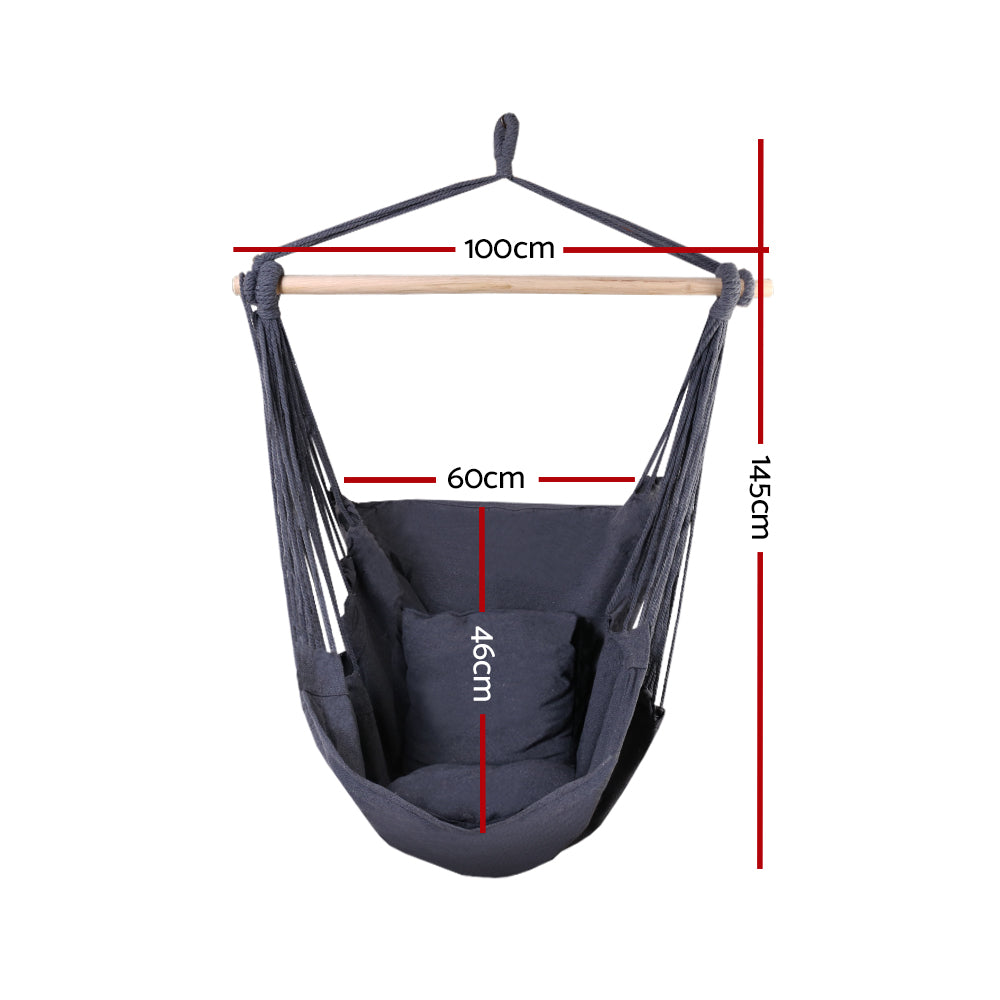 Eden Nest Outdoor Camping Hammock Chair Grey Cushion