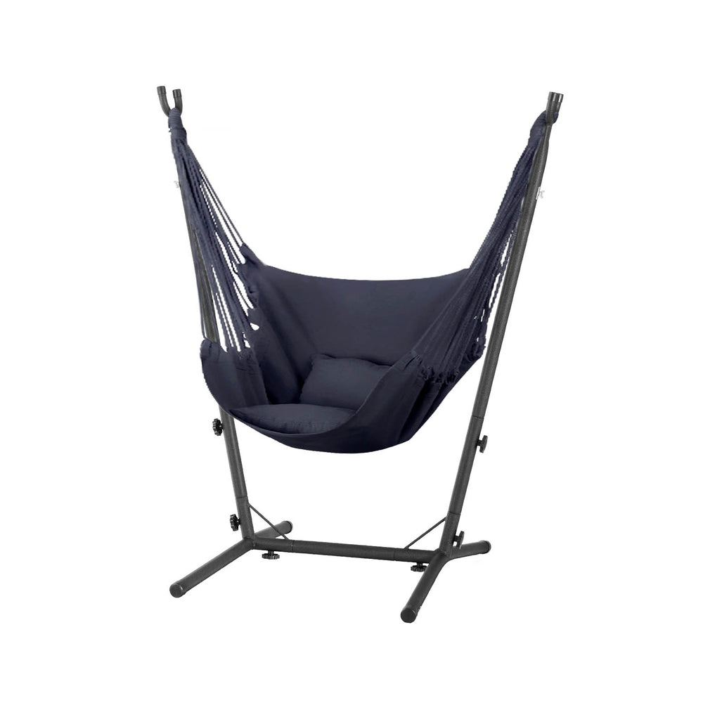Eden Nest Hammock Chair With Stand Outdoor Grey Comfort