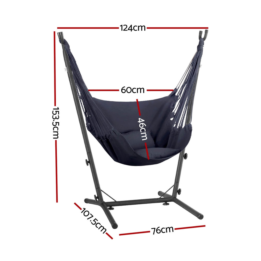 Eden Nest Hammock Chair With Stand Outdoor Grey Comfort