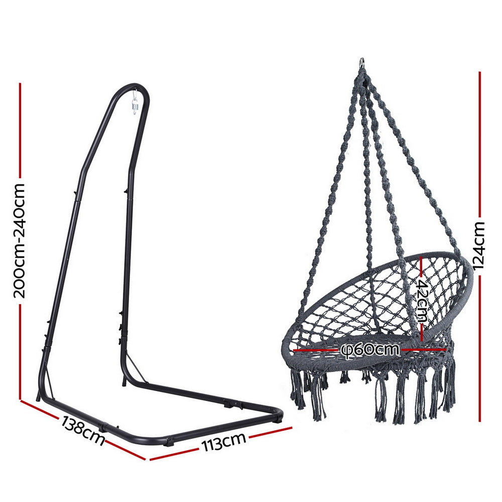 Eden Nest Hammock Hanging Chair With Steel Stand Outdoor