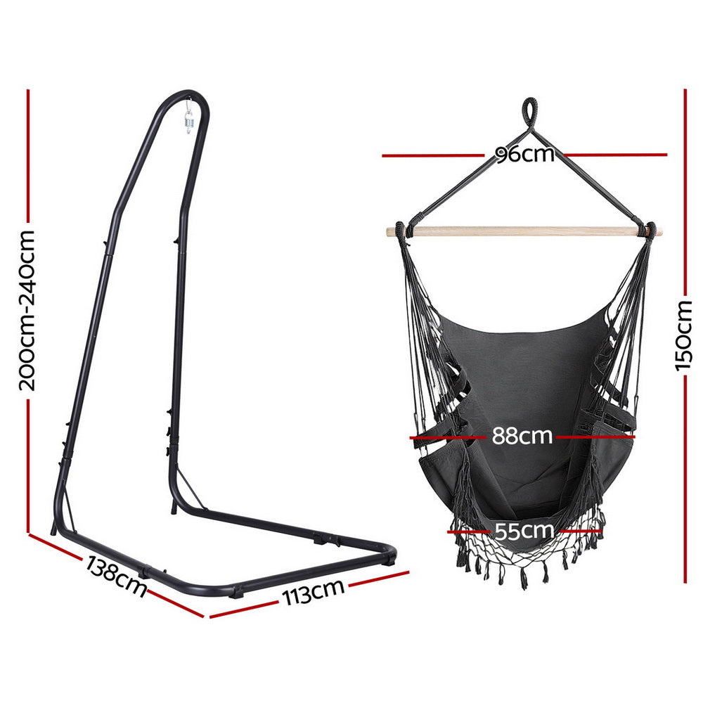 Eden Nest Hammock Hanging Chair With Steel Stand Outdoor