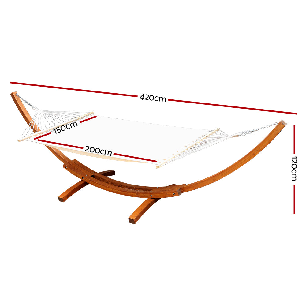 Eden Nest Timber Hammock Bed With Stand For Outdoor Use