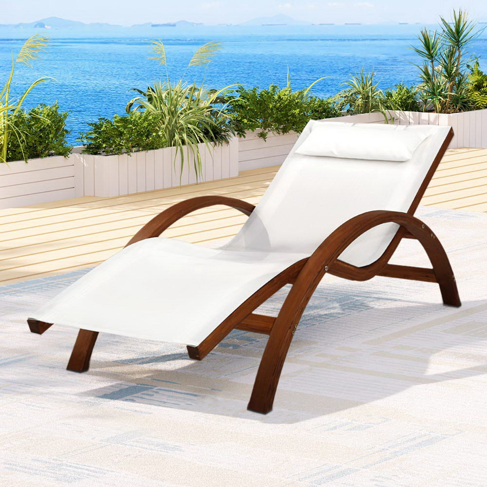 Eden Nest Sun Lounge Outdoor Timber Armchair For Garden