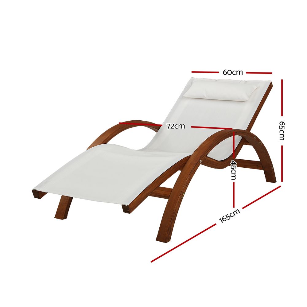 Eden Nest Sun Lounge Outdoor Timber Armchair For Garden