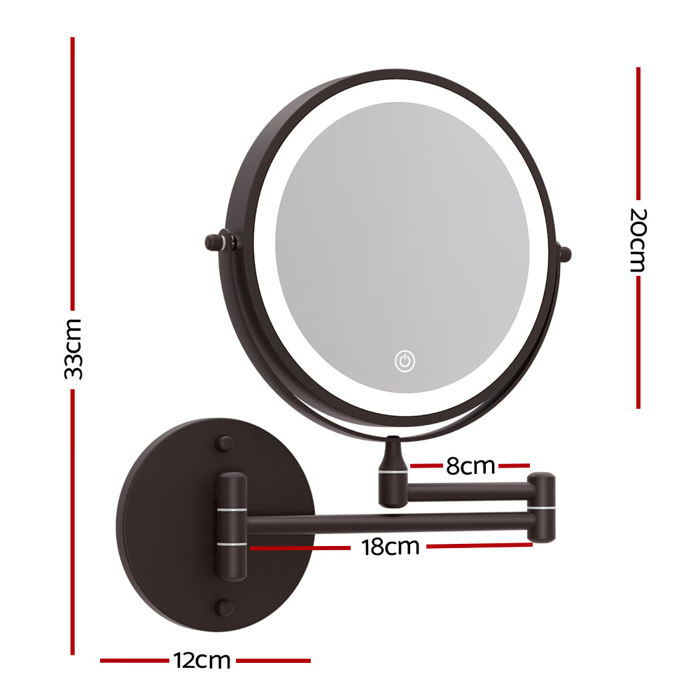 Eden Nest Extendable Makeup Mirror 10X Magnifying Brown