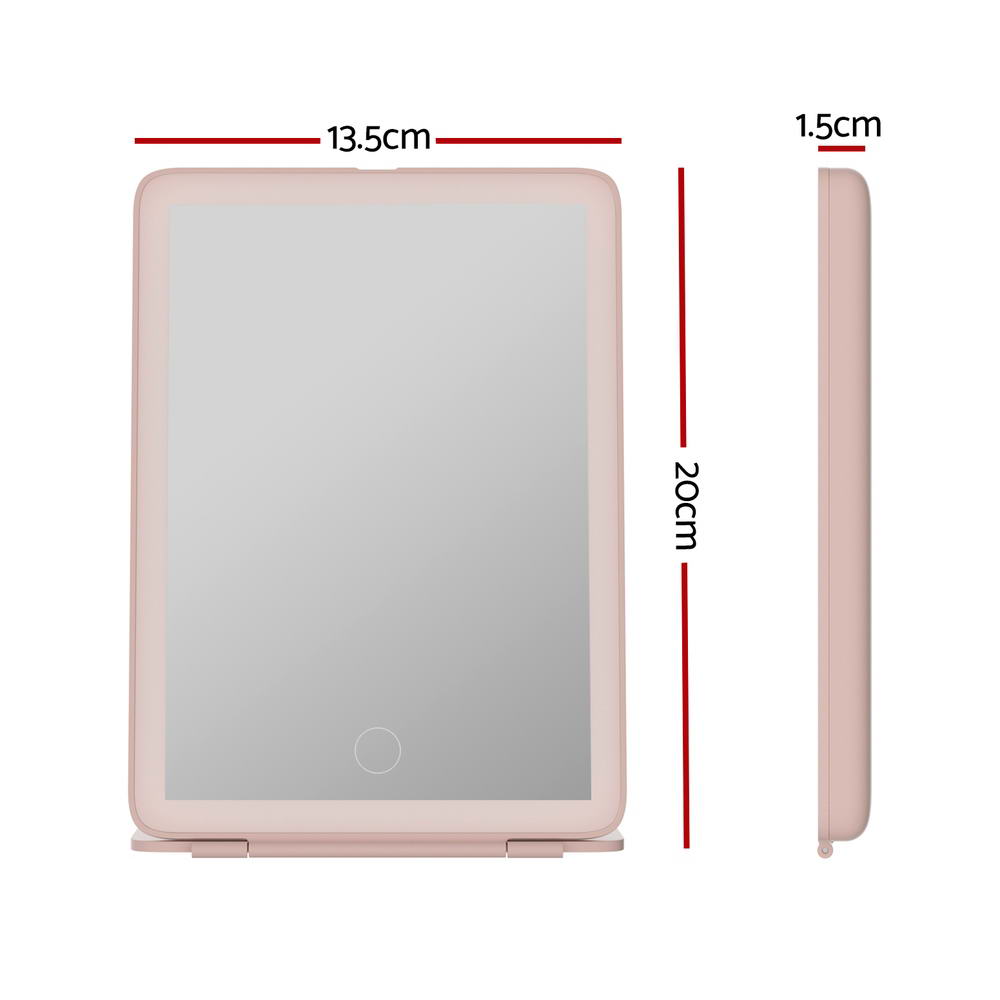 Eden Nest Portable Foldable LED Makeup Mirror Pink