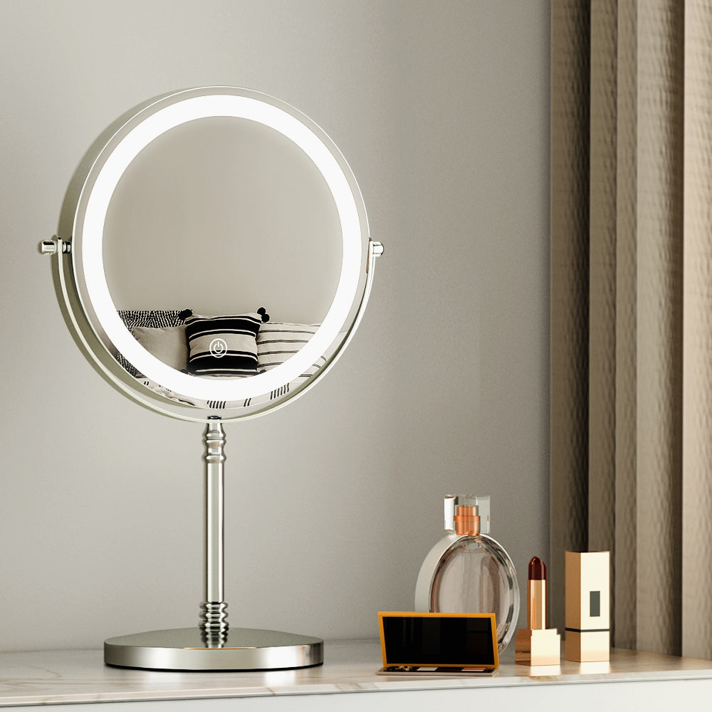 Eden Nest 20X20cm Makeup Mirror 10X Magnifying Rotating LED